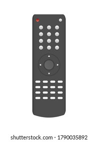 Black TV remote control 3d. Realistic remote control vector. Isolated on white background.