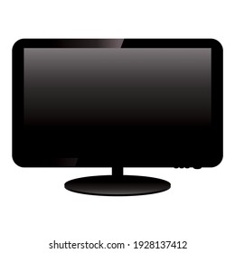 Black TV screen flat lcd led vector illustration