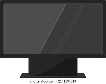 Black tv screen, illustration, vector on a white background.