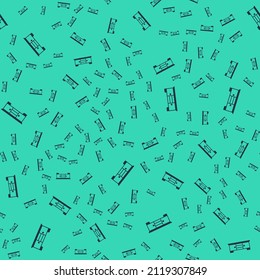 Icono de soporte de mesa de TV negro aislado sin fisuras en fondo verde.  Vector