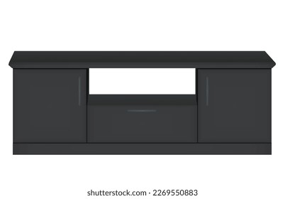 Black  TV table. vector illustration