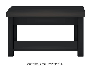 Black TV table. vector illustration