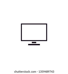 Black tv television vector with white background 