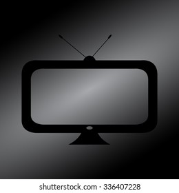 Black TV vector icon
