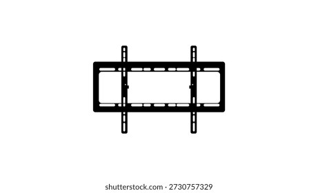Black TV wall mount bracket ,black isolated silhouette