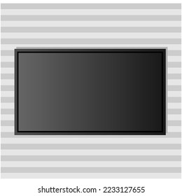 Black tv wall. Smart device mockup. blank monitor. technology device screen. Vector illustration. stock image. 