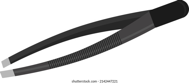 Black tweezers, illustration, vector on a white background.