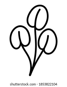 BLACK TWIG ON A WHITE BACKGROUND IN VECTOR