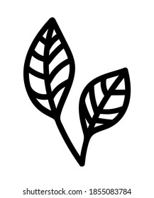 BLACK TWIG ON A WHITE BACKGROUND IN VECTOR