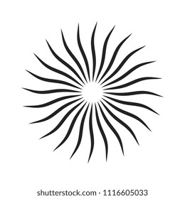 black twirled rays. suitable for logo, product branding or other design