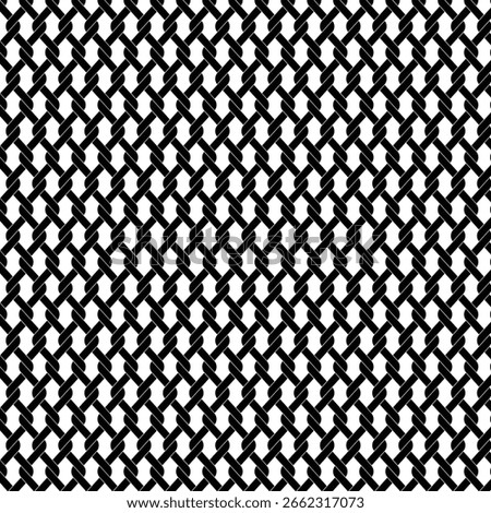 Black Twisted Rope Lattice Pattern on White Background