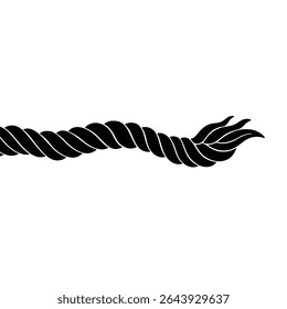 Black twisted rope nautical design element.