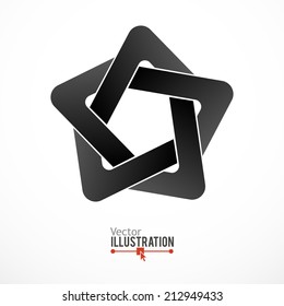 Black twisted star. Perfect for logo or star icon on a white background. Vector illustration.