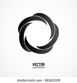 Black twisted star. Perfect for logo or star icon on a white background. Vector illustration.