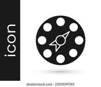 Black Twister classic party game icon isolated on white background.  Vector