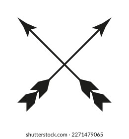 black two arrows cross. Vector illustration.