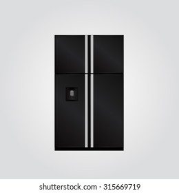 Black two camera no-frost refrigerator
