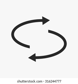 Black Two circular arrows icons set. Vector Illustration eps10 