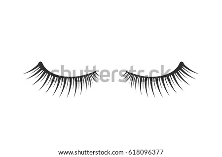 black two eyelashes extension icon on white background. concept of emblem for services make-up in the beauty salon for young girl. unusual flat trend modern logotype graphic art design symbol