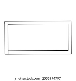 black two rectangles, one inside the other vector illustration.