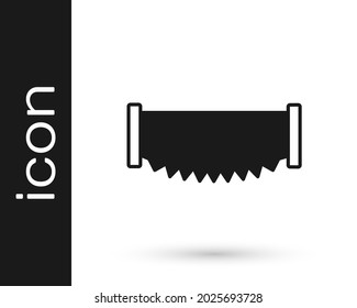 Black Two-handed saw icon isolated on white background.  Vector
