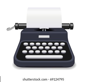 Black typewriter vector illustration