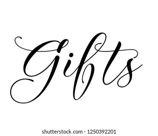 Black typography calligraphy graphic design vector sign for gifts