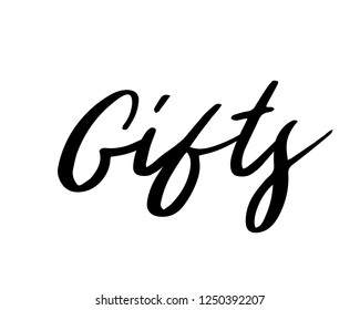 Black typography calligraphy graphic design vector sign for gifts