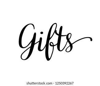 Black typography calligraphy graphic design vector sign for gifts