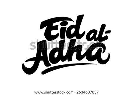 Black typography graffiti “Eid al-Adha” with clean modern lines on transparent background. Vector style perfect for Islamic celebrations, Eid projects, and creative urban design with cultural vibes.