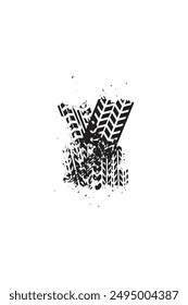 Black tyre tracks car track marks dirt on white snow race vector illustration free vector wallpaper editable background