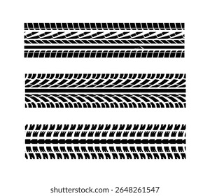 Black tyre tracks on white background