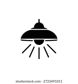 U F O preto com luz raios voando disco alienígena