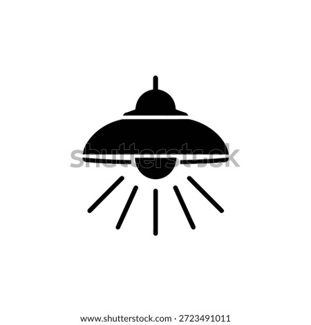 Black U F O with Light Beams flying saucer alien