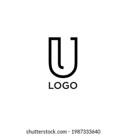 monograma del logotipo de la U negra sobre fondo blanco