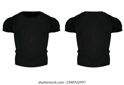 Negro   tu camiseta de cuello. ilustración vectorial