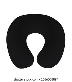 Black u shape pillow. vector illustration