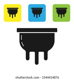 Black Udder icon isolated on white background. Set of colorful square icon buttons. Vector Illustration