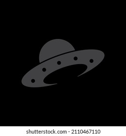 black UFO alien plane dark logo design, vector graphic symbol icon sign illustration