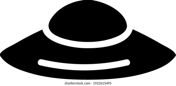 OVNI negro, ilustración, vector sobre fondo blanco.