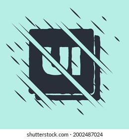 Black UI or UX design icon isolated on green background. Glitch style. Vector