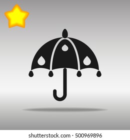 black Umbrella Icon button logo symbol concept high quality on the gray background