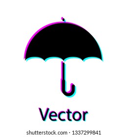 Black Umbrella icon isolated on white background. Vector Illustration