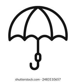 Icono de paraguas negro en estilo relleno