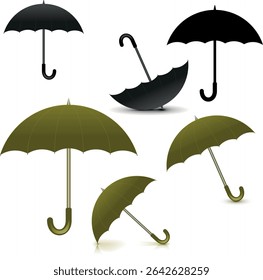 Black umbrella icon, Nice umbrella isolated on white background.