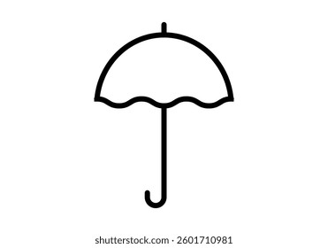 Black umbrella icon on white background