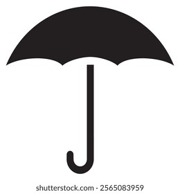 Black Umbrella icon. Open umbrella. Vector illustration. Cartoon style. Design templates. isolated element. Umbrella icon