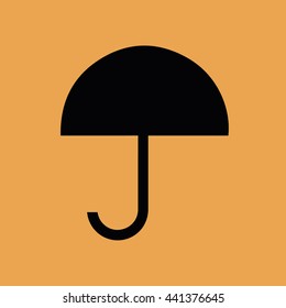 Black umbrella icon vector