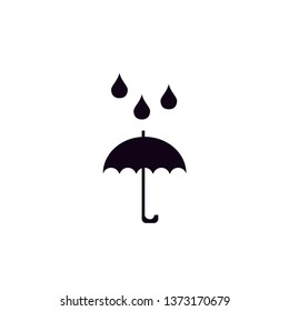 Black umbrella icon with white background 