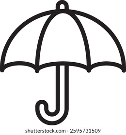 Black umbrella isolated on white background transparent